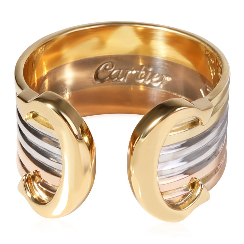 Cartier Double C de Cartier Band sting Tri-Color 18k Gold Size 6.5-7.5